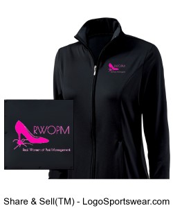 Black Women's Jacket with Pink RWOPM logo front Design Zoom